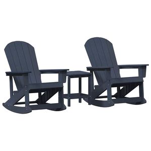 vidaXL Garten-Lounge-Set 3 stk. Marineblau HDPE