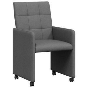 vidaXL Esszimmerst&uuml;hle mit Rollen 2 stk. Stoff Dunkelgrau