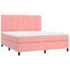 vidaXL Boxspringbett mit Matratze & LED Rosa 180x200 cm Samt