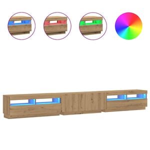 vidaXL TV-Schrank mit LED-Leuchten Artisan-Eiche 300x35x40 cm
