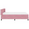 vidaXL Boxspringbett mit Matratze mit Kopfteil Rosa 190 x 140 cm Samt