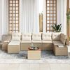 vidaXL Gartensofa-set mit Kissen 8 pcs Beige Poly-Rattan
