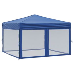vidaXL Partyzelt Faltbar mit Seitenw&auml;nden Blau 3x3 m