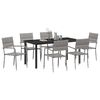 vidaXL Garten Essgruppe mit Kissen 7 pcs Grau Poly-Rattan