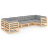 vidaXL 7-tlg. Garten-Lounge-Set mit Kissen Massivholz Kiefer