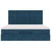 vidaXL Ottoman-Bett mit Matratzen & LEDs Dunkelblau 180x200 cm Samt