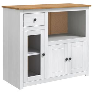 VidaXL Mikrowellen-Sideboard PANAMA Wei&szlig; und Honigwachs Massiv-Kiefer