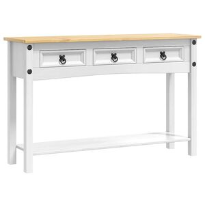 vidaXL Beistelltisch mit Schubladen Corona Wei&szlig; 114 x 34,5 x 73 cm