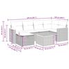 vidaXL 7-tlg. Garten-Sofagarnitur mit Kissen Beige Poly Rattan