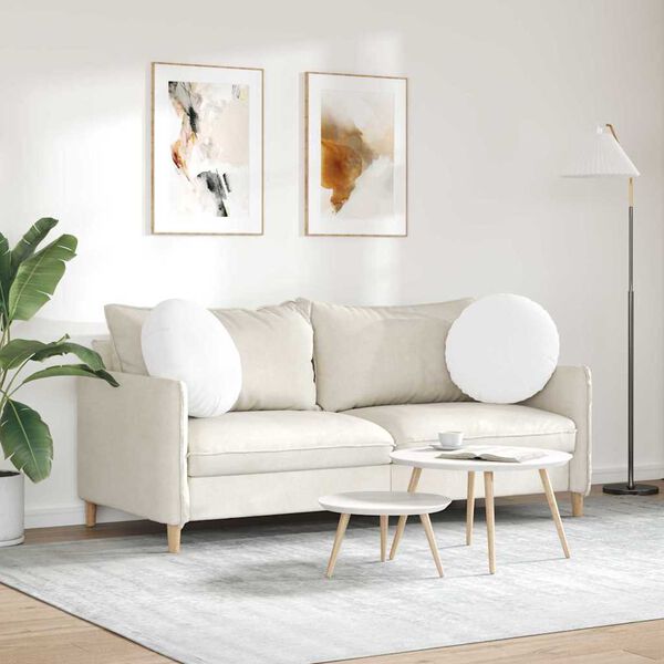 vidaXL Sitzkissen 2 pcs Wei&szlig; &Oslash;50 x 19 cm Stoff