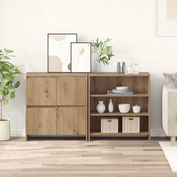 vidaXL Sideboard 2 pcs Artisan-Eiche 70 x 41 x 75 cm Holzwerkstoff