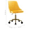 vidaXL Esszimmerst&uuml;hle 6 Stk. Drehbar Gelb Samt