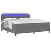 vidaXL LED Boxspringbett Hellgrau und Wei&szlig; 200 x 200 cm Cordstoff
