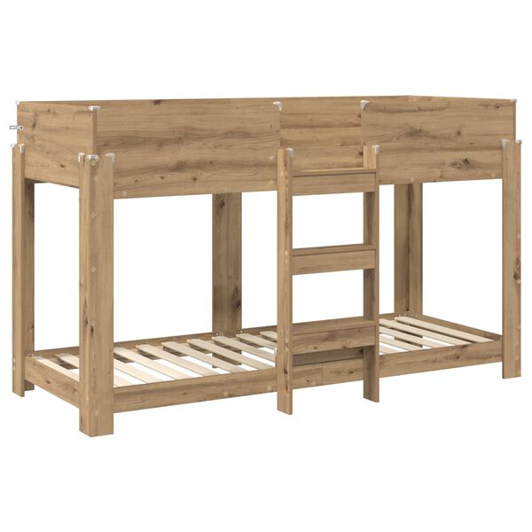 vidaXL Etagenbett f&uuml;r Kinder Artisan-Eiche 80 x 190 cm Holzwerkstoff
