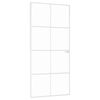 vidaXL Innent&uuml;r Wei&szlig; 93x201,5 cm Hartglas & Aluminium Schlank