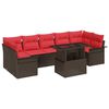 vidaXL Gartensofa-set 8 stk. Braun Poly-Rattan