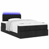 vidaXL Ottoman-Bett mit Matratze & LEDs Schwarz 120x200 cm Stoff
