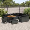 vidaXL Garten-Sofa-Set mit Kissen mit Speicher 12 pcs Schwarz