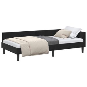 vidaXL Eckbettgestell mit Kopfteil Schwarz 80 cm x 200 cm Samt