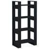 vidaXL B&uuml;cherregal/Raumteiler Schwarz 60x35x125 cm Massivholz