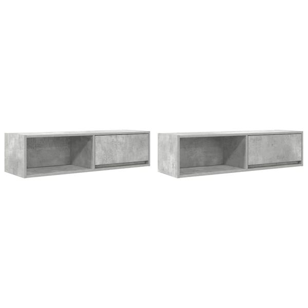 vidaXL TV-Schr&auml;nke 2 Stk. Betongrau 100x31x25,5 cm Holzwerkstoff