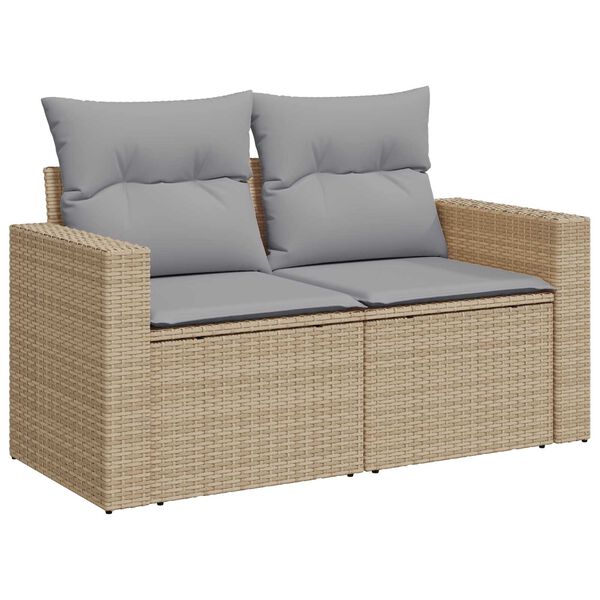 vidaXL Garten-Sofa-Set 13 pcs Beige Poly-Rattan