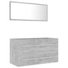 vidaXL 2-tlg. Badm&ouml;bel-Set Betongrau Holzwerkstoff