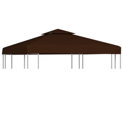 vidaXL Pavillon-Dachplane mit Kaminabzug 310 g/m² 3x3 m Braun