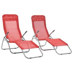 vidaXL Klappliegen 2 Stk. Textilene Rot