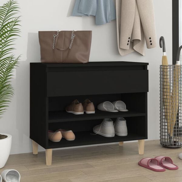 vidaXL Schuhregal Schwarz 70x36x60 cm Holzwerkstoff