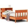 vidaXL Massivholzbett mit Regal ohne Matratze Wachsbraun 100x200 cm