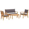 vidaXL Gartensofa-set 4 pcs Braun 120 x 65,5 x 79 cm Massivholz Akazie