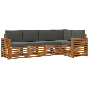 vidaXL Outdoor-Sofagarnitur 5 stk. Natur und Anthrazit Polyester