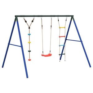 vidaXL Schaukel-Set mit Schaukelsitz Strickleiter und Kletterschaukel