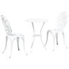 vidaXL Garten Bistro Set 3 pcs Wei&szlig; Aluminium