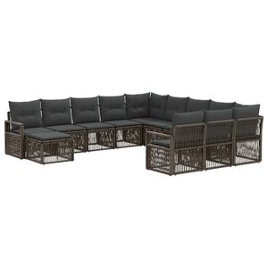 vidaXL Gartensofa-set 12 pcs Grau Poly-Rattan