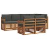 vidaXL Ecksofa Set 7 pcs Natur und Anthrazit Massivholz Akazie