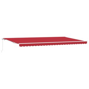 vidaXL Einziehbare Markise Rot 600 x 300 cm Polyester und Aluminium