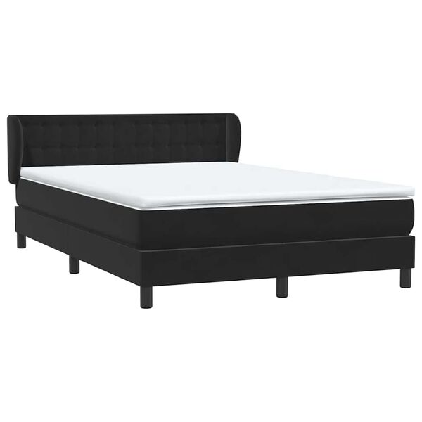 vidaXL Boxspringbett mit Matratze Schwarz 160x210 cm Samt