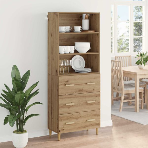 vidaXL Highboard Artisan-Eiche 69,5 x 32,5 x 180 cm Holzwerkstoff