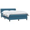 vidaXL Boxspringbett mit Matratze Dunkelblau 140x220 cm Samt