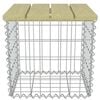 vidaXL Gabionen-Hocker 40x40x45 cm Verzinkter Stahl und Kiefernholz