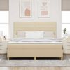 vidaXL Boxspringbett mit Matratze Creme 180 x 200 cm Stoff