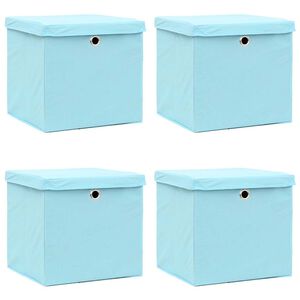 vidaXL Aufbewahrungsboxen mit Deckeln 4 Stk. 28x28x28 cm Babyblau