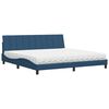 vidaXL Bett mit Matratze "Hanko" Blau 200x200 cm Stoff