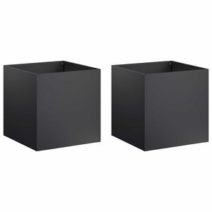 vidaXL Garten-Pflanzgef&auml;&szlig; 2 stk. Schwarz 25 x 25 x 25 cm