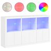 vidaXL Sideboard mit LED-Leuchten Weiß 181,5x37x100 cm