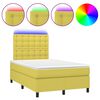 vidaXL Boxspringbett mit Matratze & LED Gr&uuml;n 120x200 cm Stoff