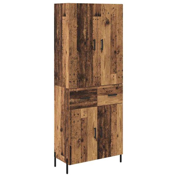 vidaXL Highboard Wandmontiert Altholz 69,5 x 34 x 180 cm Holzwerkstoff