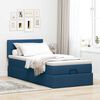 vidaXL Ottoman-Bett mit Matratze Blau 100x200 cm Stoff